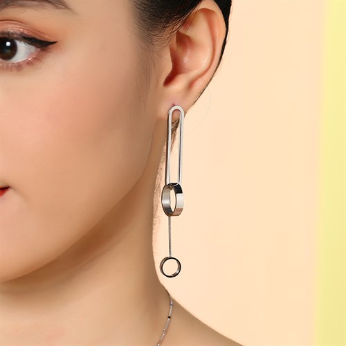 Bông Tai Hợp Kim Nữ AvaJi AVJ.E000396.00 Màu Bạc