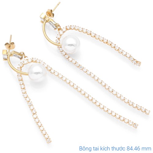 Bông Tai Hợp Kim Nữ Ngọc Trai AvaJi AVJ.E000397.00 Màu Vàng