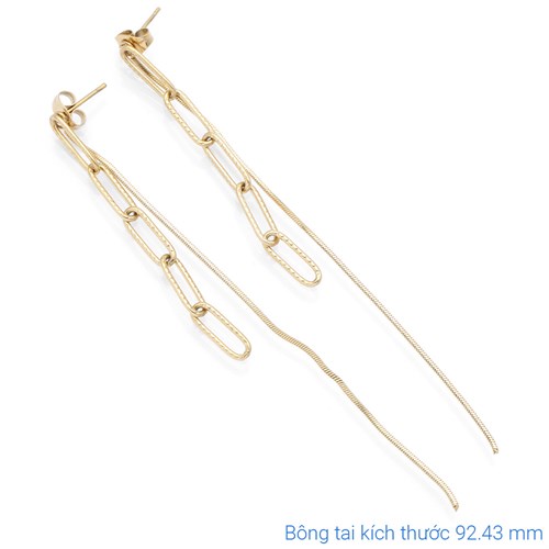 Bông Tai Hợp Kim Nữ Đính Đá AvaJi AVJ.E000398.00 Màu Vàng