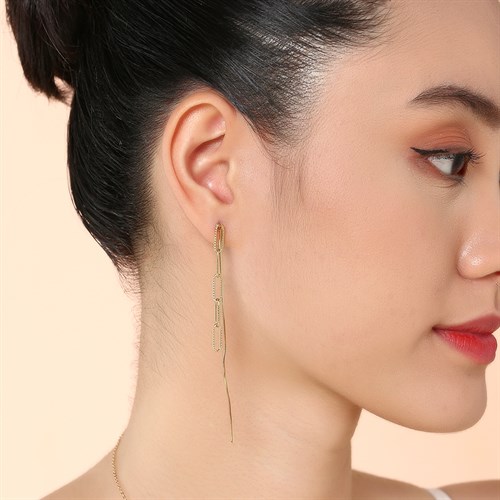 Bông Tai Hợp Kim Nữ Đính Đá AvaJi AVJ.E000398.00 Màu Vàng