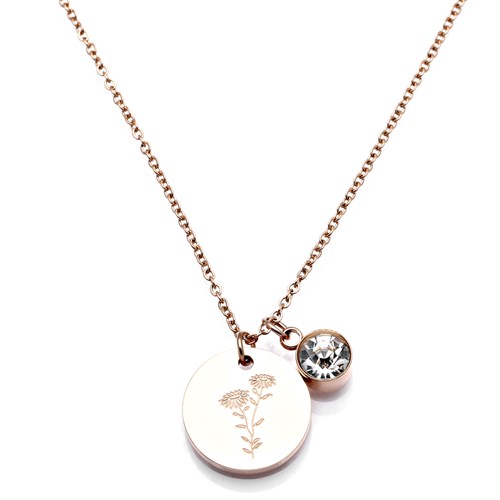 Dây Chuyền Hợp Kim Nữ AvaJi Đính Đá AVJ.N000032.00 Màu Vàng