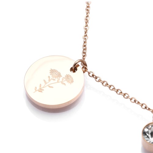 Dây Chuyền Hợp Kim Nữ AvaJi Đính Đá AVJ.N000032.00 Màu Vàng