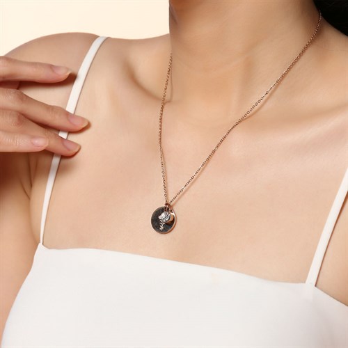 Dây Chuyền Hợp Kim Nữ AvaJi Đính Đá AVJ.N000032.00 Màu Vàng