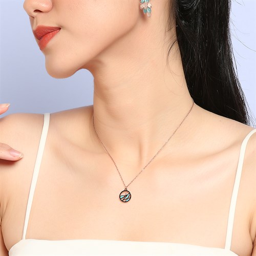 Dây Chuyền Hợp Kim Nữ AvaJi Đính Đá AVJ.N000037.00 Màu Vàng