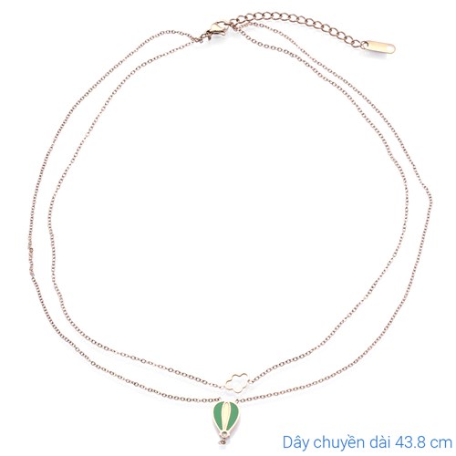 Dây Chuyền Hợp Kim Nữ AvaJi Đính Đá AVJ.N000041.00 Màu Vàng