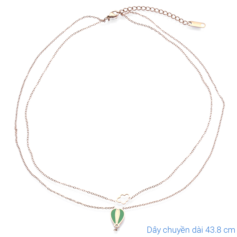 Dây Chuyền Hợp Kim Nữ AvaJi Đính Đá AVJ.N000041.00 Màu Vàng