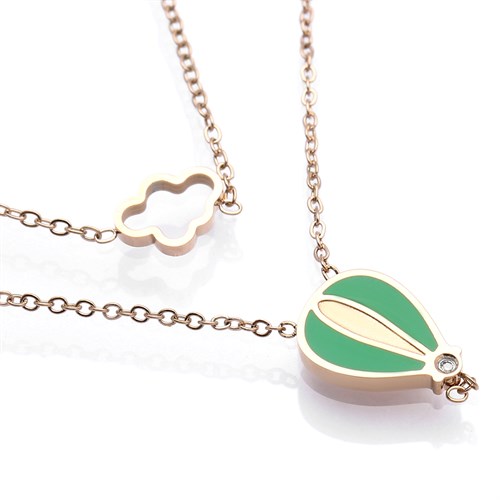 Dây Chuyền Hợp Kim Nữ AvaJi Đính Đá AVJ.N000041.00 Màu Vàng