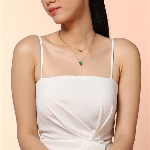 Dây Chuyền Hợp Kim Nữ AvaJi Đính Đá AVJ.N000041.00 Màu Vàng