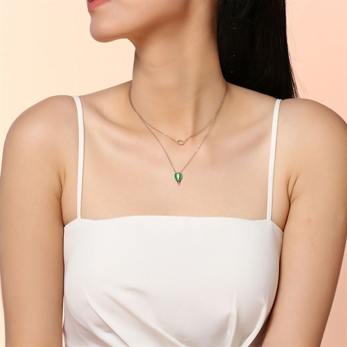 Dây Chuyền Hợp Kim Nữ AvaJi Đính Đá AVJ.N000041.00 Màu Vàng