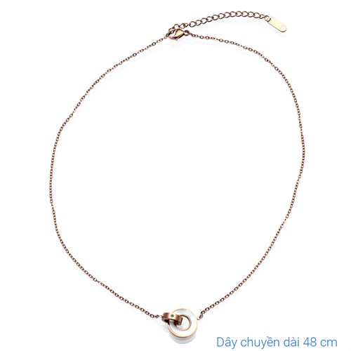 Dây Chuyền Hợp Kim Nữ AvaJi Đính Đá AVJ.N000042.00 Màu Vàng