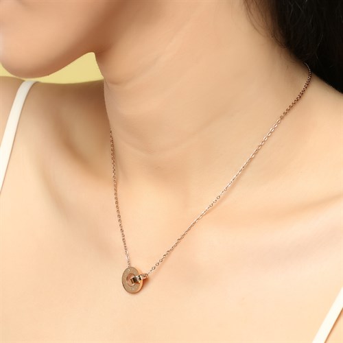 Dây Chuyền Hợp Kim Nữ AvaJi Đính Đá AVJ.N000042.00 Màu Vàng