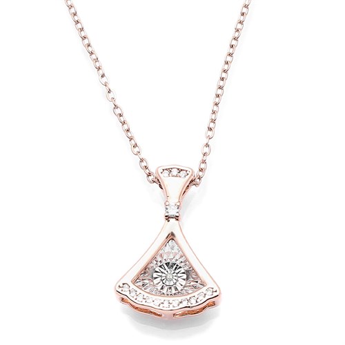 Dây Chuyền Hợp Kim Đính Đá Nữ AvaJi AVJ.N000043.00 Màu Vàng Hồng