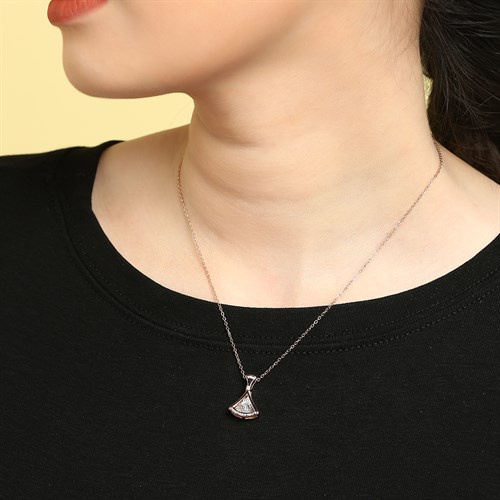 Dây Chuyền Hợp Kim Đính Đá Nữ AvaJi AVJ.N000043.00 Màu Vàng Hồng