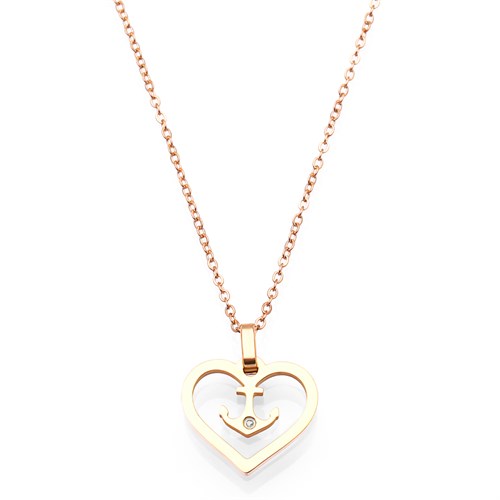 Dây Chuyền Hợp Kim Nữ AvaJi Đính Đá AVJ.N000045.00 Màu Vàng