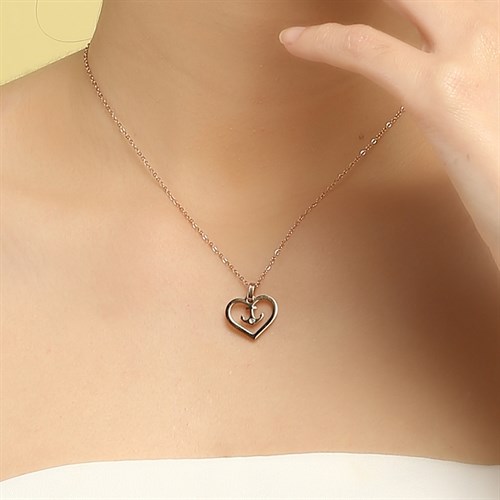 Dây Chuyền Hợp Kim Nữ AvaJi Đính Đá AVJ.N000045.00 Màu Vàng