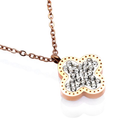 Dây Chuyền Hợp Kim Nữ AvaJi Đính Đá AVJ.N000061.00 Màu Vàng