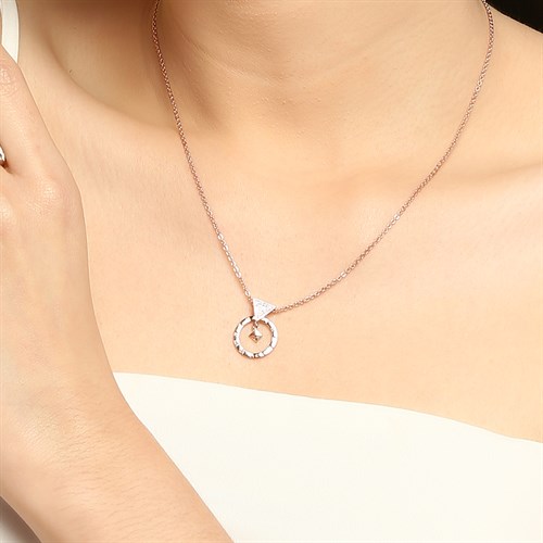 Dây Chuyền Hợp Kim Nữ AvaJi Đính Đá AVJ.N000070.00 Màu Vàng