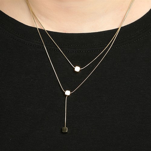 Dây Chuyền Hợp Kim Nữ AvaJi Đính Đá AVJ.N000082.00 Màu Vàng