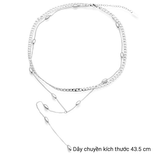 Dây Chuyền Hợp Kim Nữ AvaJi Đính Đá AVJ.N000083.00 Màu Bạc