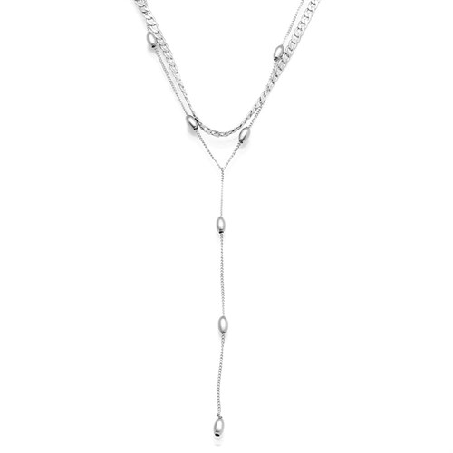 Dây Chuyền Hợp Kim Nữ AvaJi Đính Đá AVJ.N000083.00 Màu Bạc