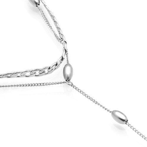 Dây Chuyền Hợp Kim Nữ AvaJi Đính Đá AVJ.N000083.00 Màu Bạc