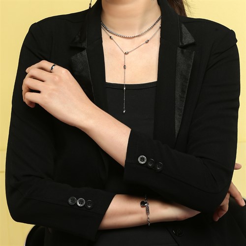 Dây Chuyền Hợp Kim Nữ AvaJi Đính Đá AVJ.N000083.00 Màu Bạc