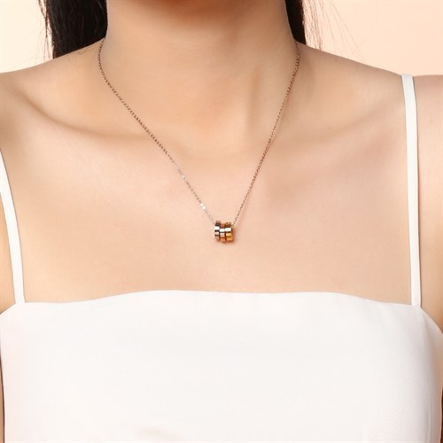 Dây Chuyền Hợp Kim Nữ AvaJi Đính Đá AVJ.N000084.00 Màu Vàng