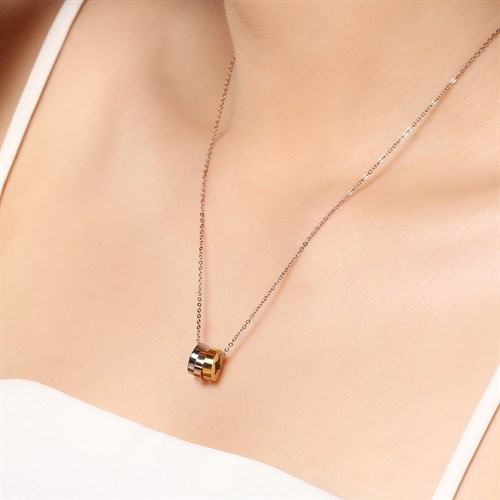Dây Chuyền Hợp Kim Nữ AvaJi Đính Đá AVJ.N000084.00 Màu Vàng