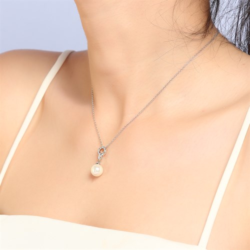 Dây Chuyền Hợp Kim Nữ AvaJi Ngọc Trai AVJ.N000115.00 Màu Bạc
