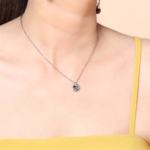 Dây Chuyền Hợp Kim Nữ AvaJi Đính Đá AVJ.N000116.00 Màu Bạc