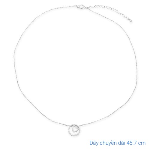 Dây Chuyền Hợp Kim Nữ AvaJi Đính Đá AVJ.N000122.00 Màu Bạc