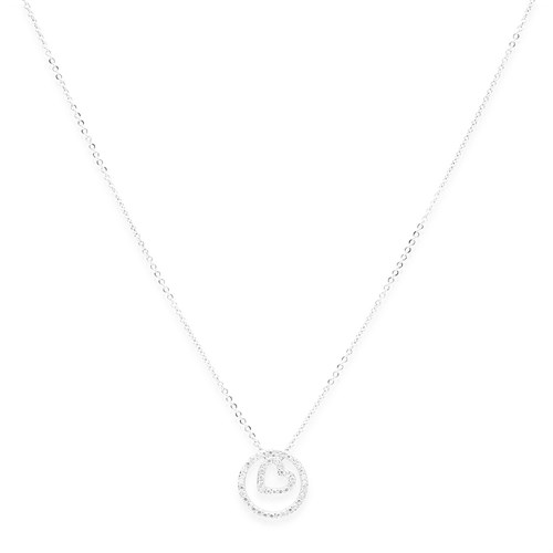 Dây Chuyền Hợp Kim Nữ AvaJi Đính Đá AVJ.N000122.00 Màu Bạc