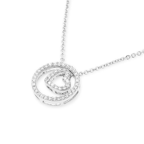 Dây Chuyền Hợp Kim Nữ AvaJi Đính Đá AVJ.N000122.00 Màu Bạc