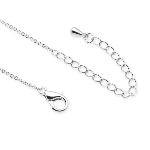 Dây Chuyền Hợp Kim Nữ AvaJi Đính Đá AVJ.N000122.00 Màu Bạc