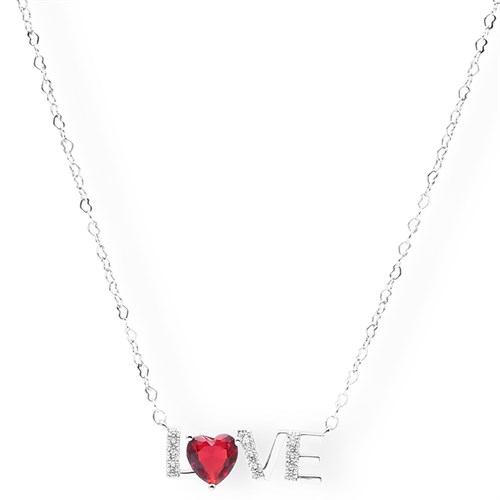 Dây Chuyền Hợp Kim Nữ AvaJi Đính Đá AVJ.N000123.00 Màu Bạc