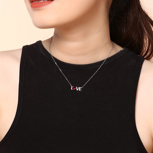 Dây Chuyền Hợp Kim Nữ AvaJi Đính Đá AVJ.N000123.00 Màu Bạc