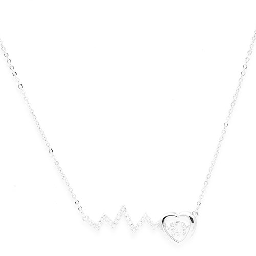 Dây Chuyền Hợp Kim Nữ AvaJi Đính Đá AVJ.N000126.00 Màu Bạc