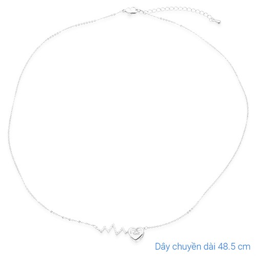 Dây Chuyền Hợp Kim Nữ AvaJi Đính Đá AVJ.N000126.00 Màu Bạc