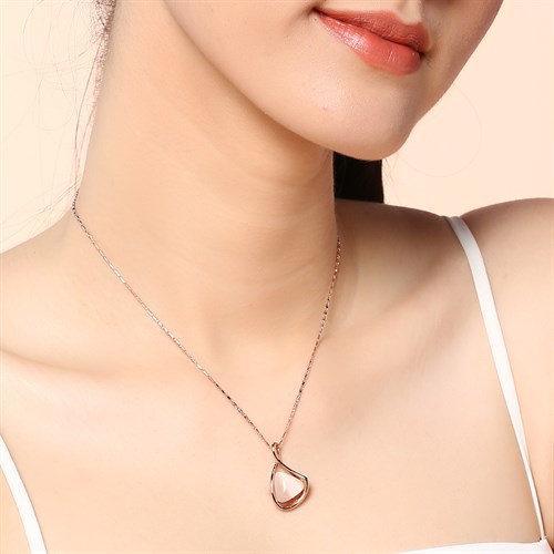 Dây Chuyền Hợp Kim Nữ AvaJi Đính Đá AVJ.N000128.00 Màu Vàng