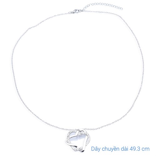 Dây Chuyền Hợp Kim Nữ AvaJi Đính Đá AVJ.N000135.00 Màu Bạc