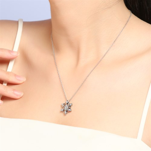 Dây Chuyền Hợp Kim Nữ AvaJi Đính Đá AVJ.N000137.00 Màu Bạc