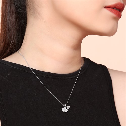 Dây Chuyền Hợp Kim Nữ AvaJi Đính Đá AVJ.N000145.00 Màu Bạc