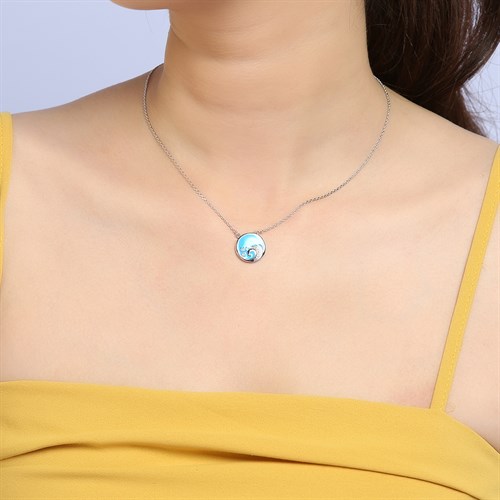 Dây Chuyền Hợp Kim Nữ AvaJi Đính Đá AVJ.N000148.00 Màu Bạc