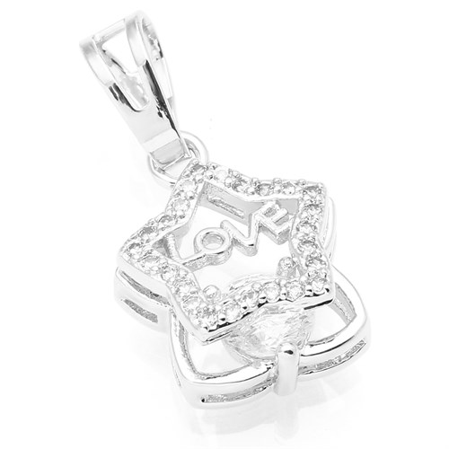 Mặt Dây Chuyền Hợp Kim Nữ AvaJi Đính Đá AVJ.P000001.00 Màu Bạc