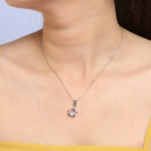 Mặt Dây Chuyền Hợp Kim Nữ AvaJi Đính Đá AVJ.P000001.00 Màu Bạc