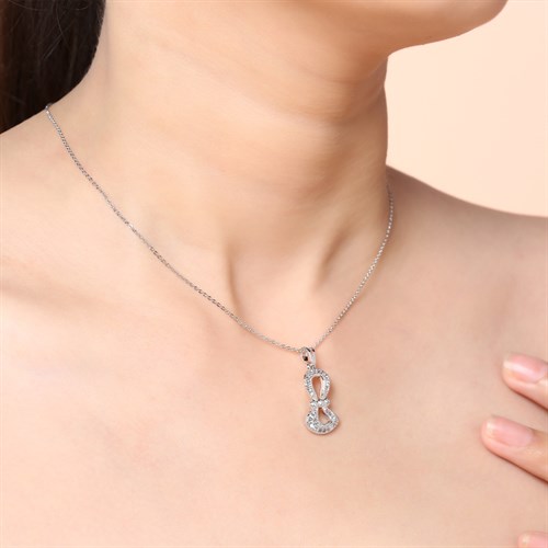 Mặt Dây Chuyền Hợp Kim Nữ AvaJi Đính Đá AVJ.P000002.00 Màu Bạc