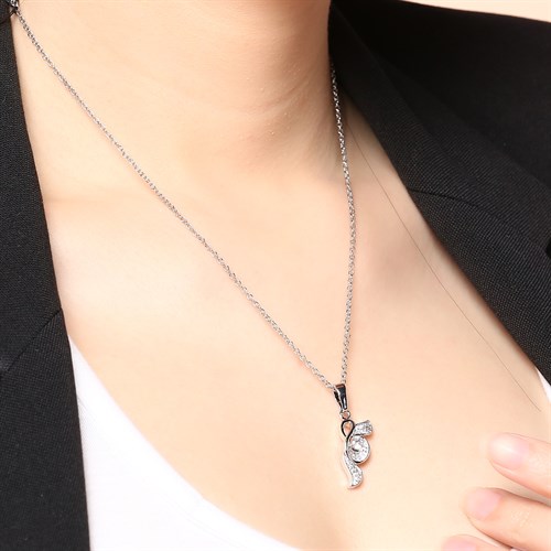 Mặt Dây Chuyền Hợp Kim Nữ AvaJi Đính Đá AVJ.P000004.00 Màu Bạc