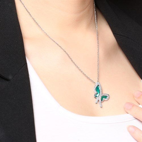 Mặt Dây Chuyền Hợp Kim Nữ AvaJi Đính Đá AVJ.P000006.00 Màu Bạc