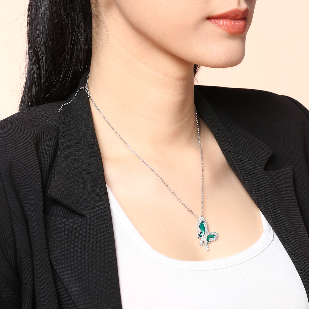Mặt Dây Chuyền Hợp Kim Nữ AvaJi Đính Đá AVJ.P000006.00 Màu Bạc