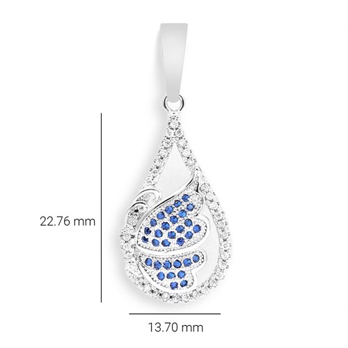 Mặt Dây Chuyền Hợp Kim Nữ AvaJi Đính Đá AVJ.P000007.00 Màu Bạc